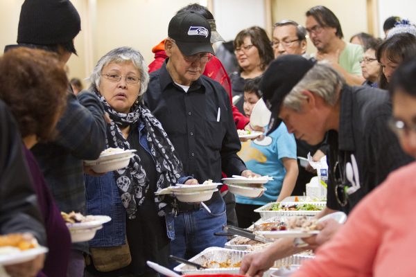 The Giving Thanks Dance Festival at Lucy Cuddy Hall on the University of Alaska Anchorage campus in Anchorage, Alaska Friday, Nov. 18, 2016.