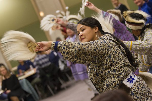 The Giving Thanks Dance Festival at Lucy Cuddy Hall on the University of Alaska Anchorage campus in Anchorage, Alaska Friday, Nov. 18, 2016.