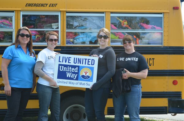 One of the projects Staci Manier helped shepherd for United Way of Mat-Su: gathering donated backpacks and school supplies for schoolchildren. (Photo courtesy of United Way of Mat-Su)