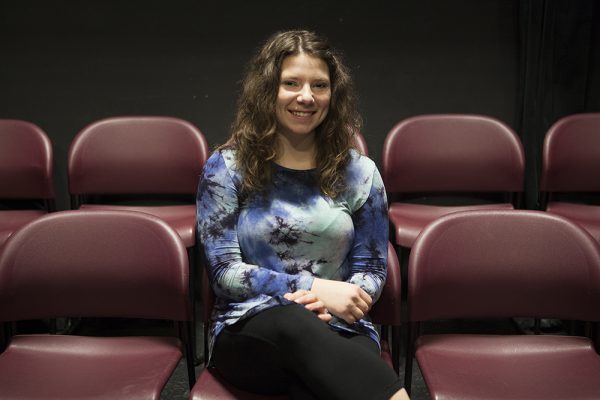 Katie O'Loughlin, a UAA theatre major and dance minor, recently staged "Middle Ground", an original production she choreographed and directed. (Photo by Philip Hall / University of Alaska Anchorage)