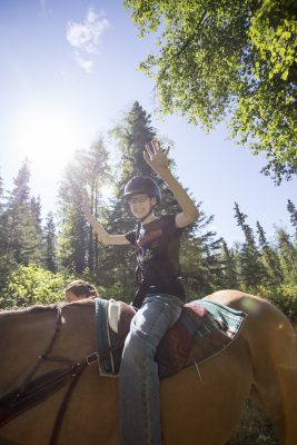 Nice days call for trail rides at Ruth Arcand Park. (Photo by Ted Kincaid / University of Alaska Anchorage)
