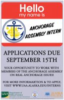 Anchorage Assembly internship applications due Sept 15