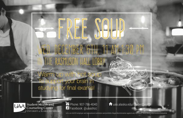 Free soup lunch at UAA Dec. 6