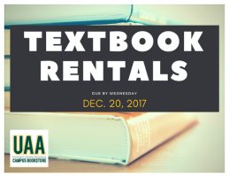 Fall textbook rentals due by 6 p.m. Dec. 20