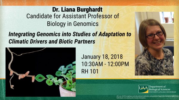 Research seminar from Dr. Liana Burghardt Jan. 18