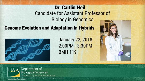Caitlin Heil presents Genomics Research Seminar Jan. 22