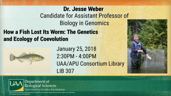 Jesse Weber presents Genomics Research Seminar Jan. 25
