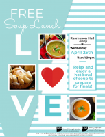 Free soup lunch April 25