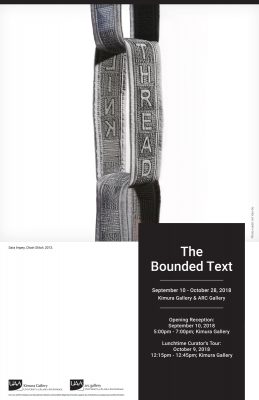 'The Bounded Text' is an exhibition of works by international and national fiber artists. On display at UAA's Kimura Gallery Sept. 10-Oct. 28.