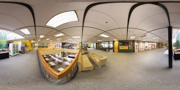 Many of the tour stops, including the Student Union, are 360-degree images that allow users to fully immerse themselves in the campus