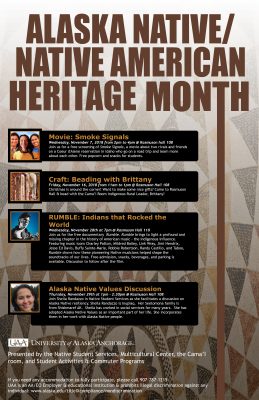 2018 Alaska Native Heritage Month events at UAA