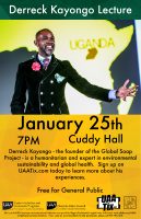 Free lecture by Derreck Kayongo Jan. 25 at 7 p.m. in Lucy Cuddy Hall.