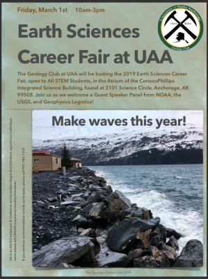 Earth Sciences Career Fair set for March 1, 10 a.m. to 3 p.m. in the UAA ConocoPhillips Integrated Science Building