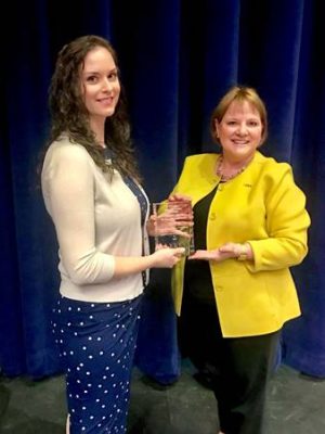 Sara Braniff accepts the 2019 Bill Rose Memorial Award