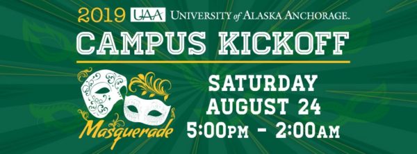 Join UAA for masquerade-themed Campus Kick-Off on Saturday, Aug. 24, 2019. Fun kicks off with CKO Festival from 5-7:30 p.m. in the Cuddy Quad.