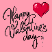 Happy Valentine's Day in script with a cartoon heart