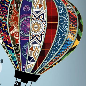 Hot air balloon made of flags from around the world