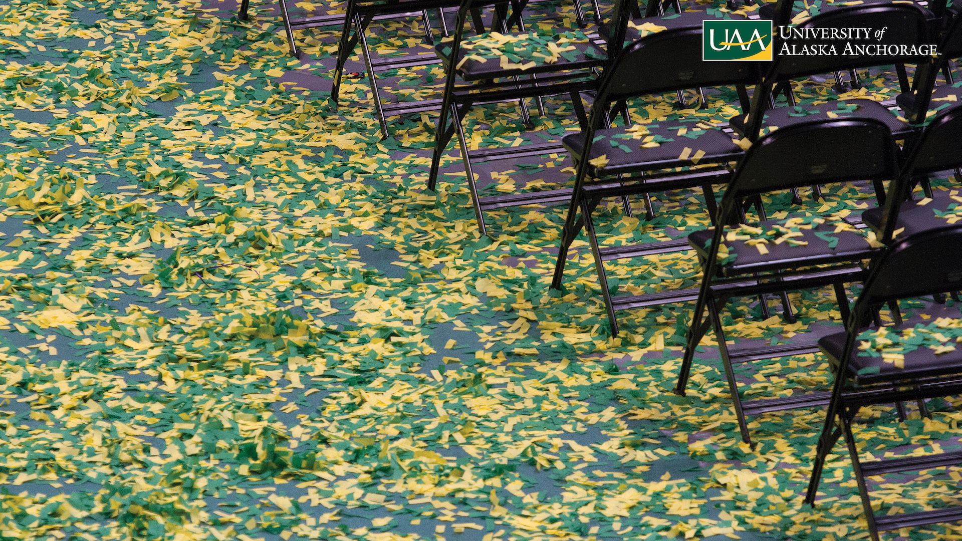 Zoom background: Confetti marks UAA's Commencement celebration