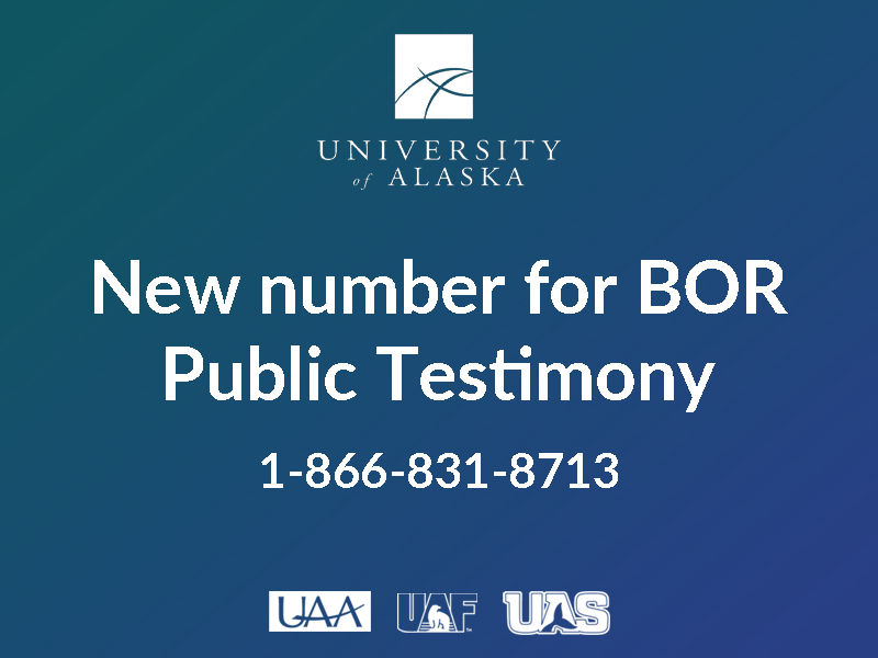 New number for Board of Regents public testimony: 1-866-831-8713
