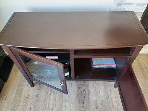 Mahogany Entertainment Stand For Sale, image 3