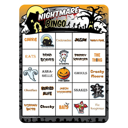 Nightmare Bingo card