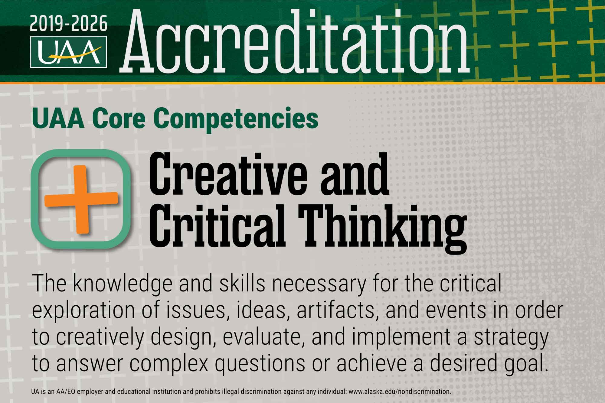 Core competency 2: Creative and critical thinking. 