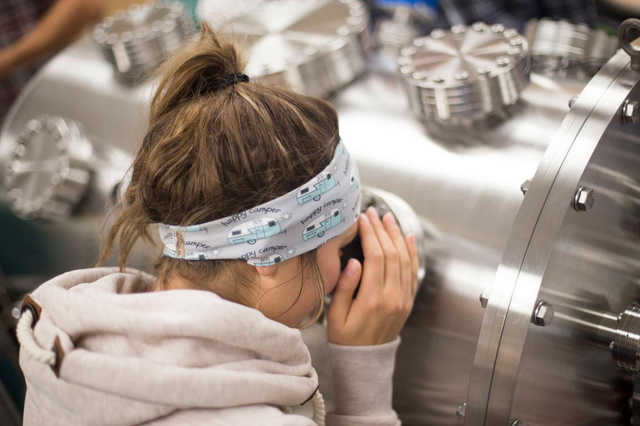 Students operate various components of the Plasma Lab on teh campus of the University of Alaska Anchorage