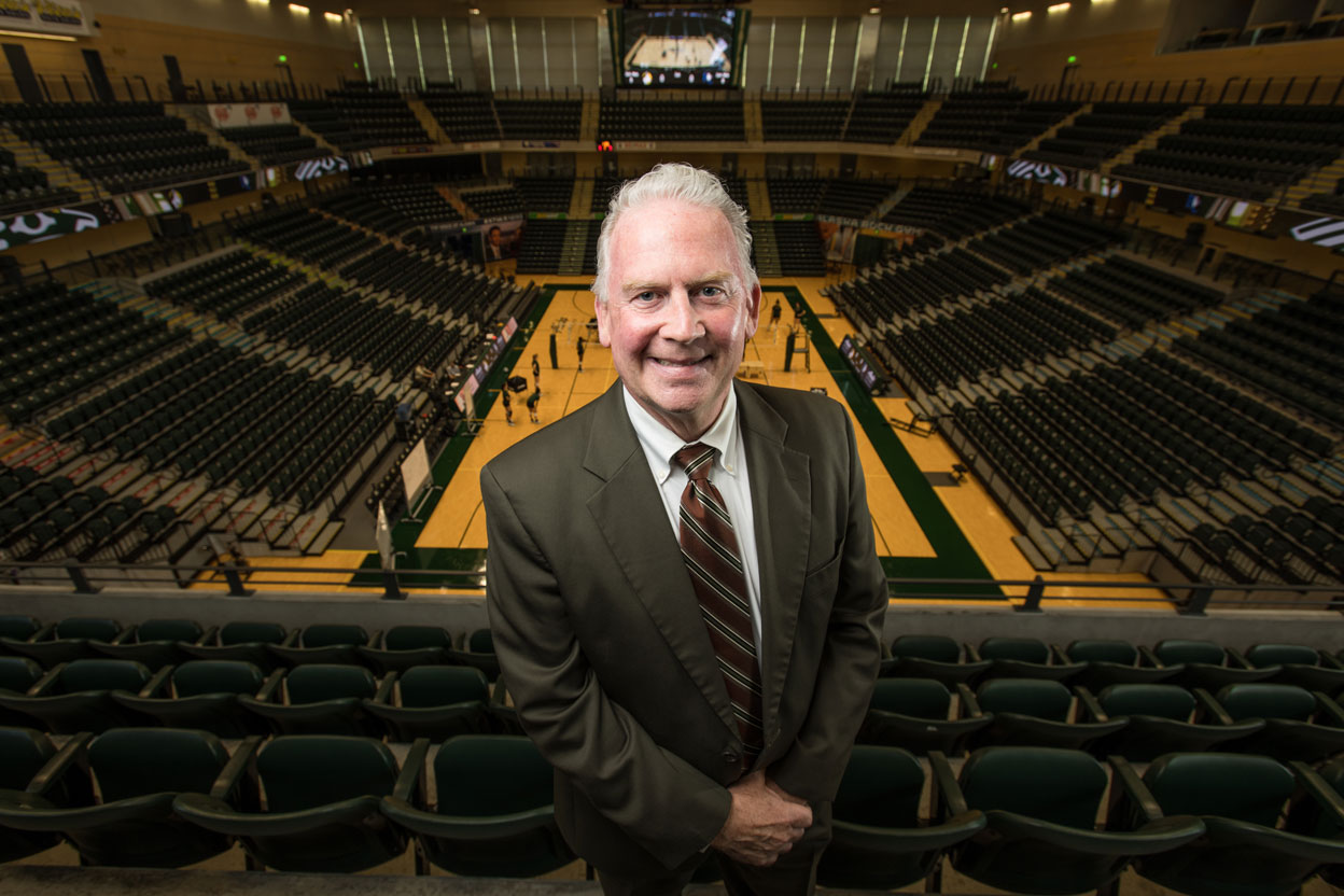 UAA Director of Athletics Greg Myford, photographed in the Alaska Airlines Center.