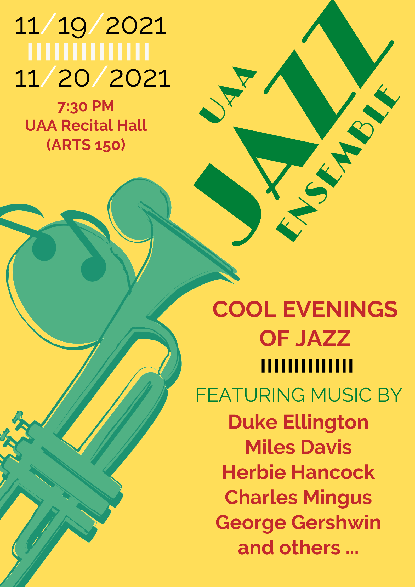 University Jazz Ensemble concert poster