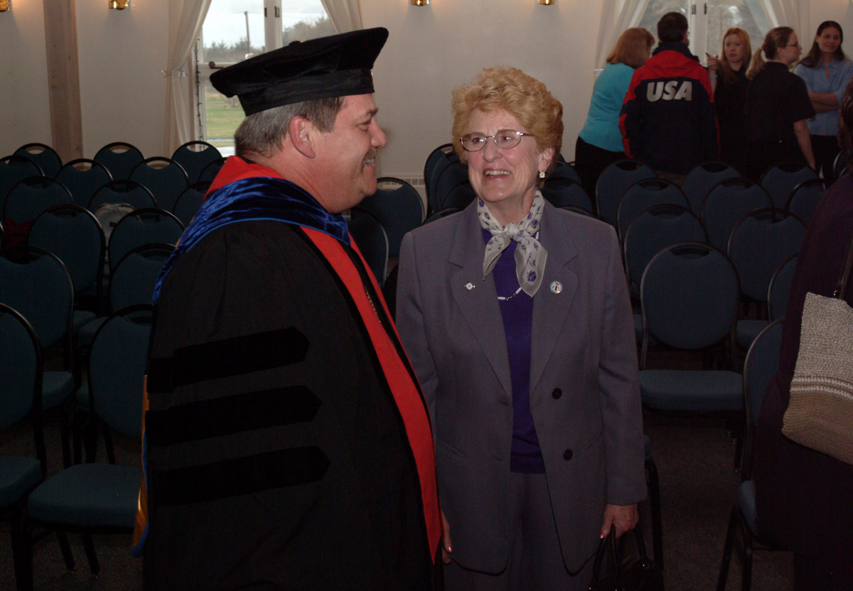 Carolyn Floyd (right) attends Kodiak College's 2006 graduation celebration.