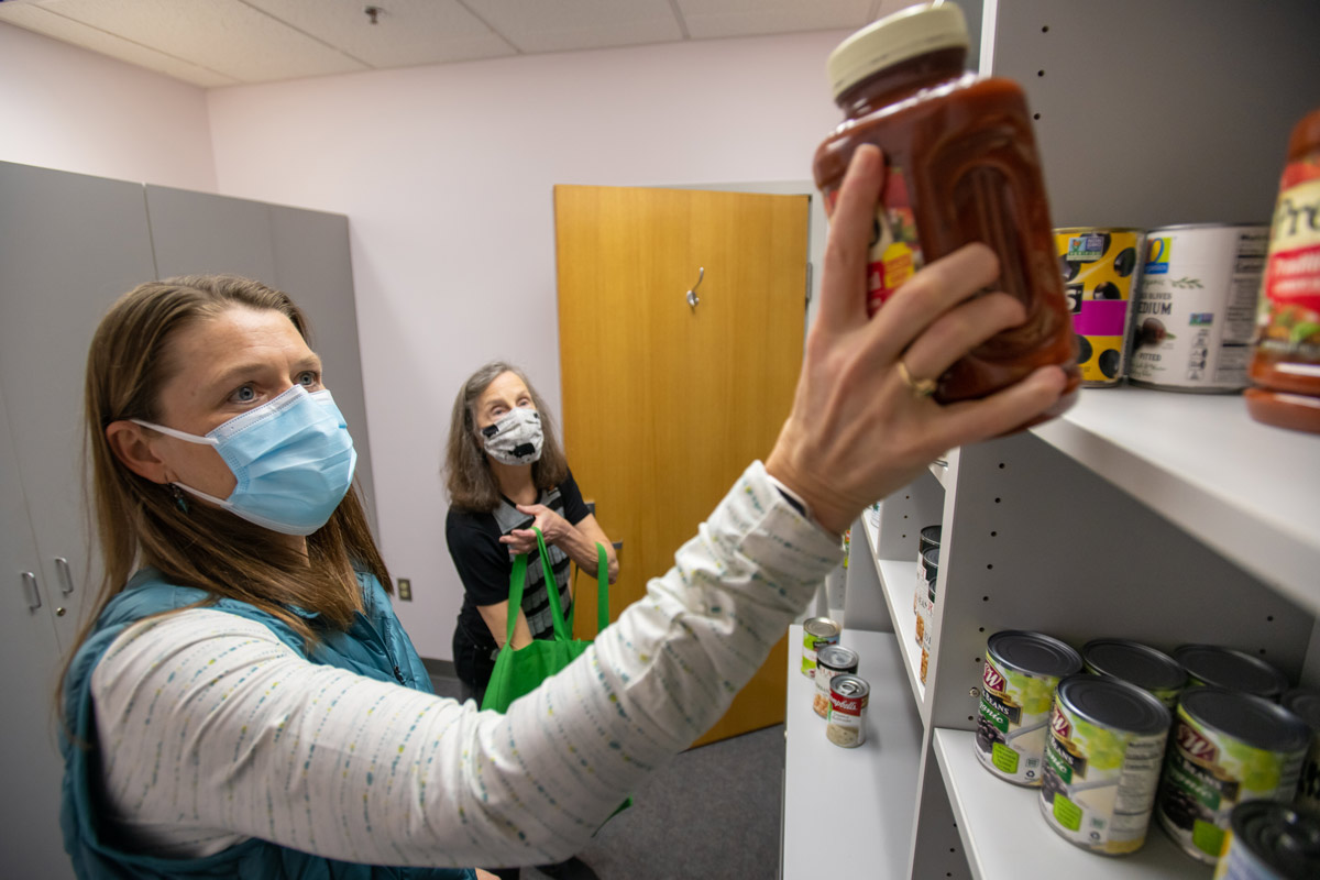 College of Health Student Success Center director Lynda Hernandez at the center's Seawolf Pantry donation site.