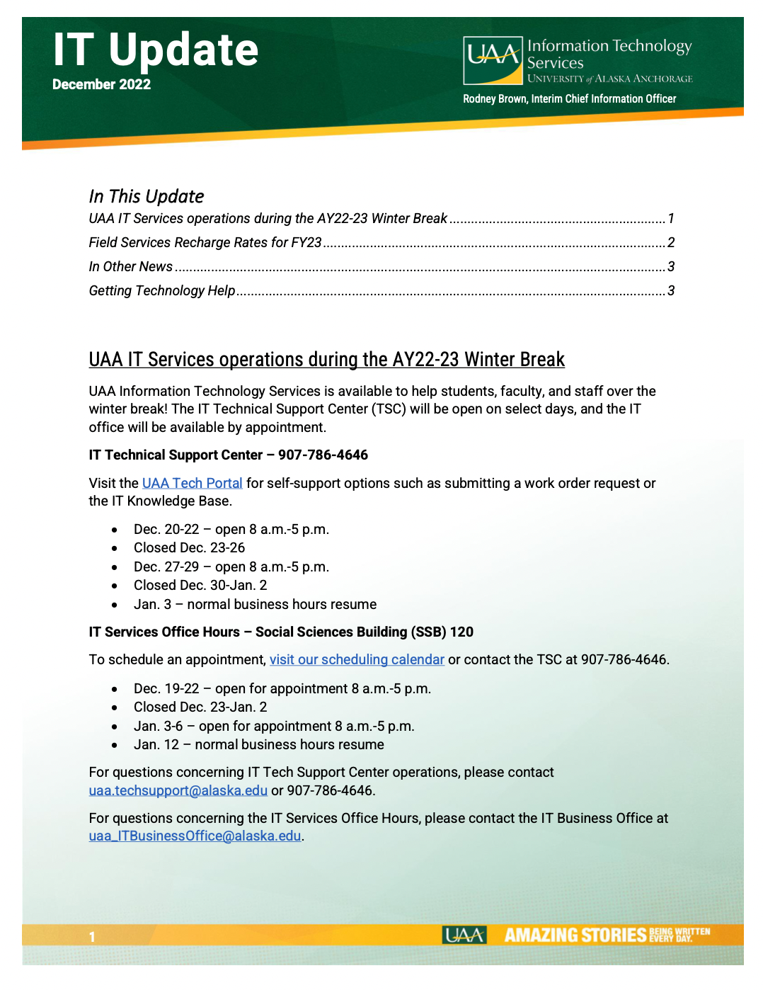 IT Services December 2022 update