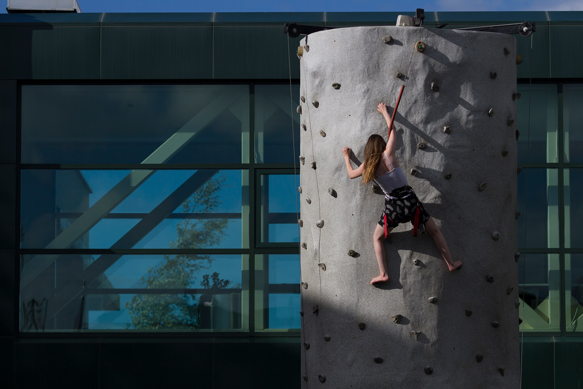 Rock climbing at Campus Kickoff 2015.