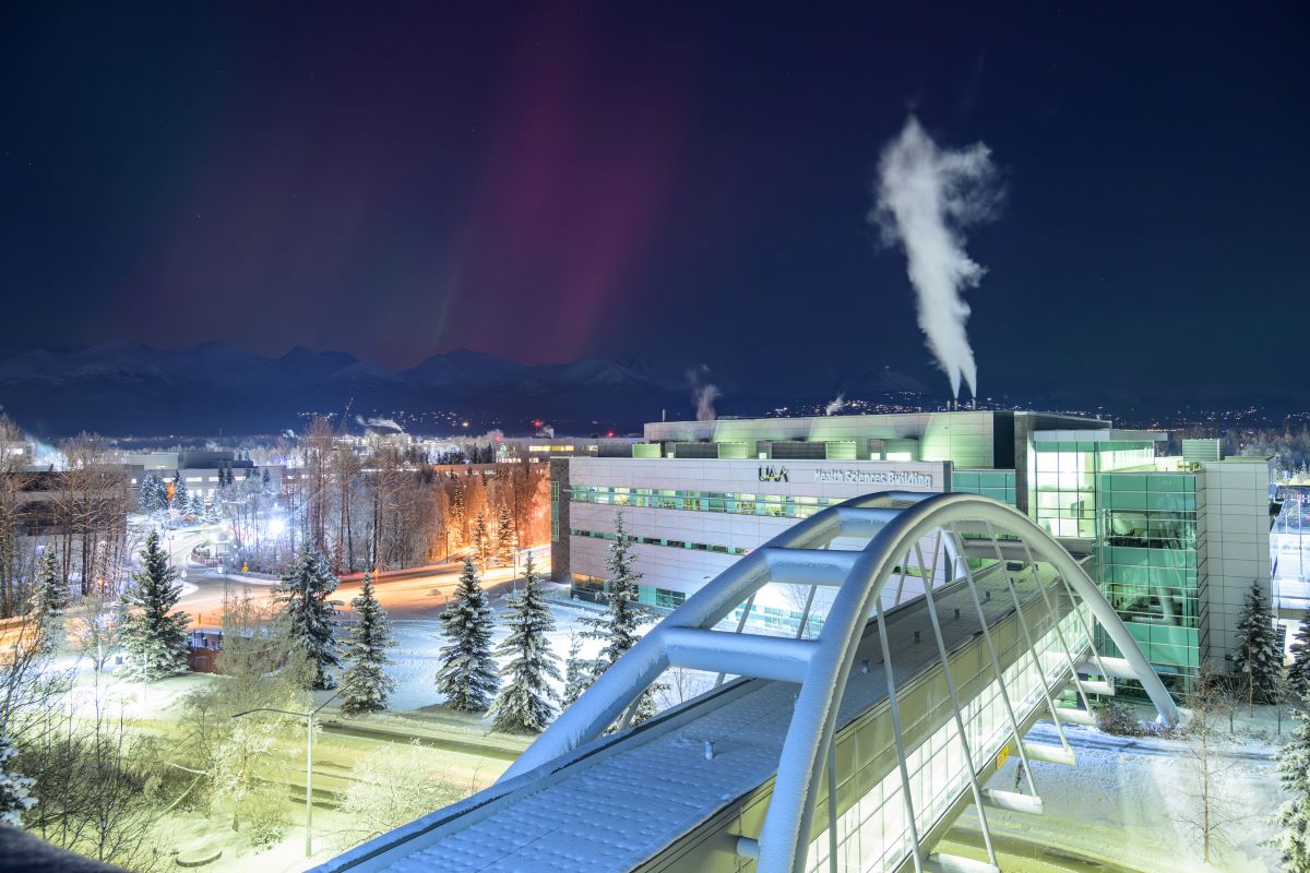 Aurora over campus