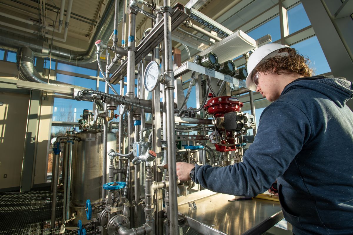 Process technology student Kristofor St. Luise