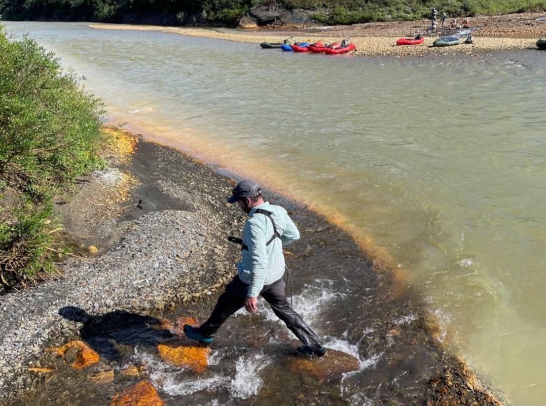 Professor Patrick Sullivan in Anktok Creek in northwest Alaska