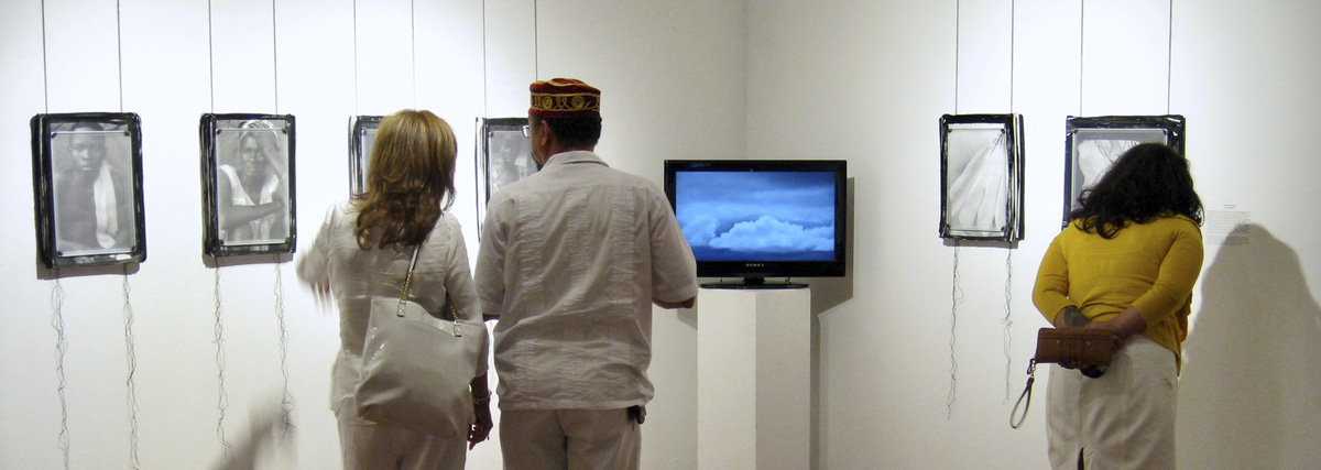 Viewers of the exhibit