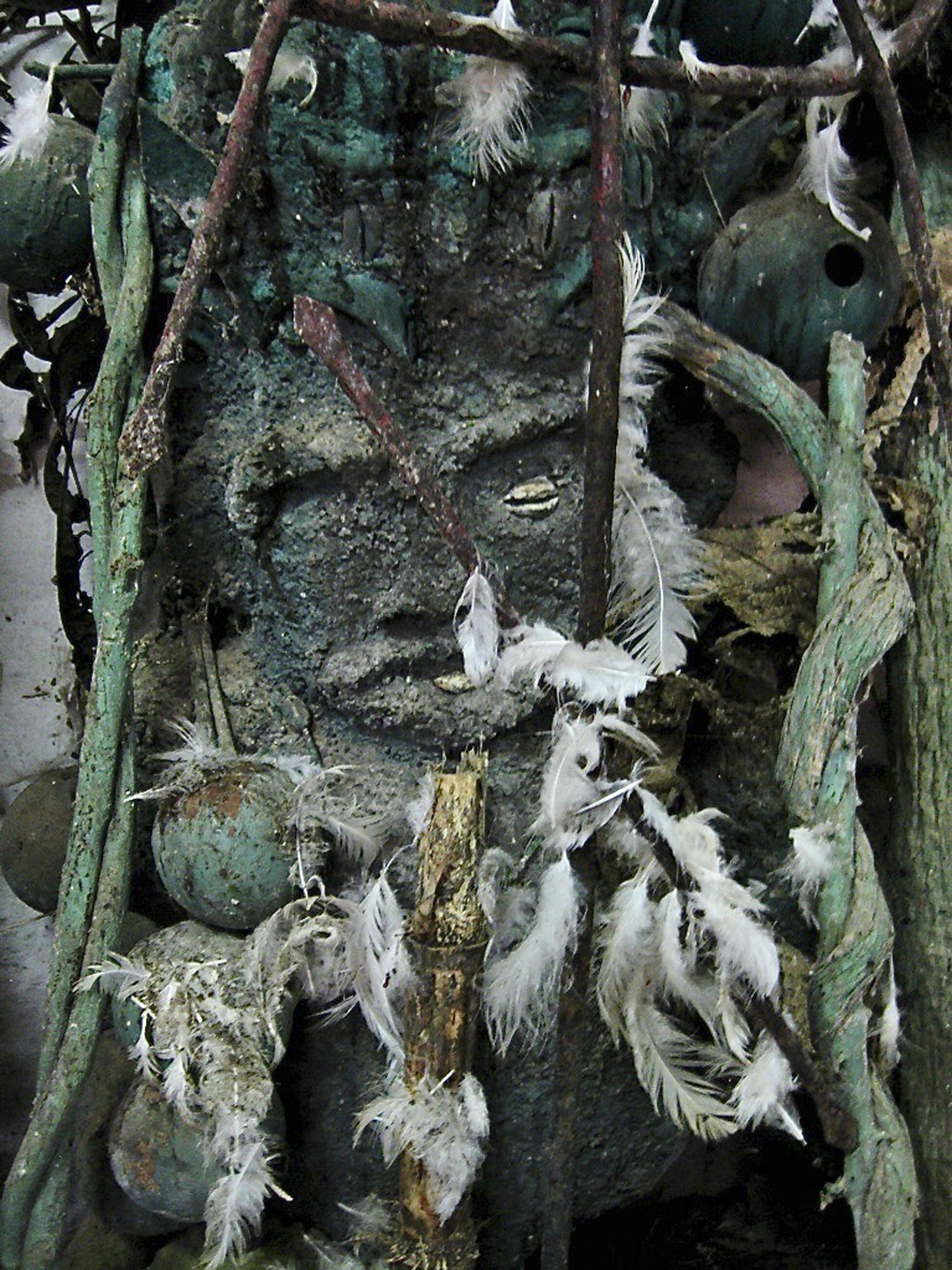 Stone figure in alter