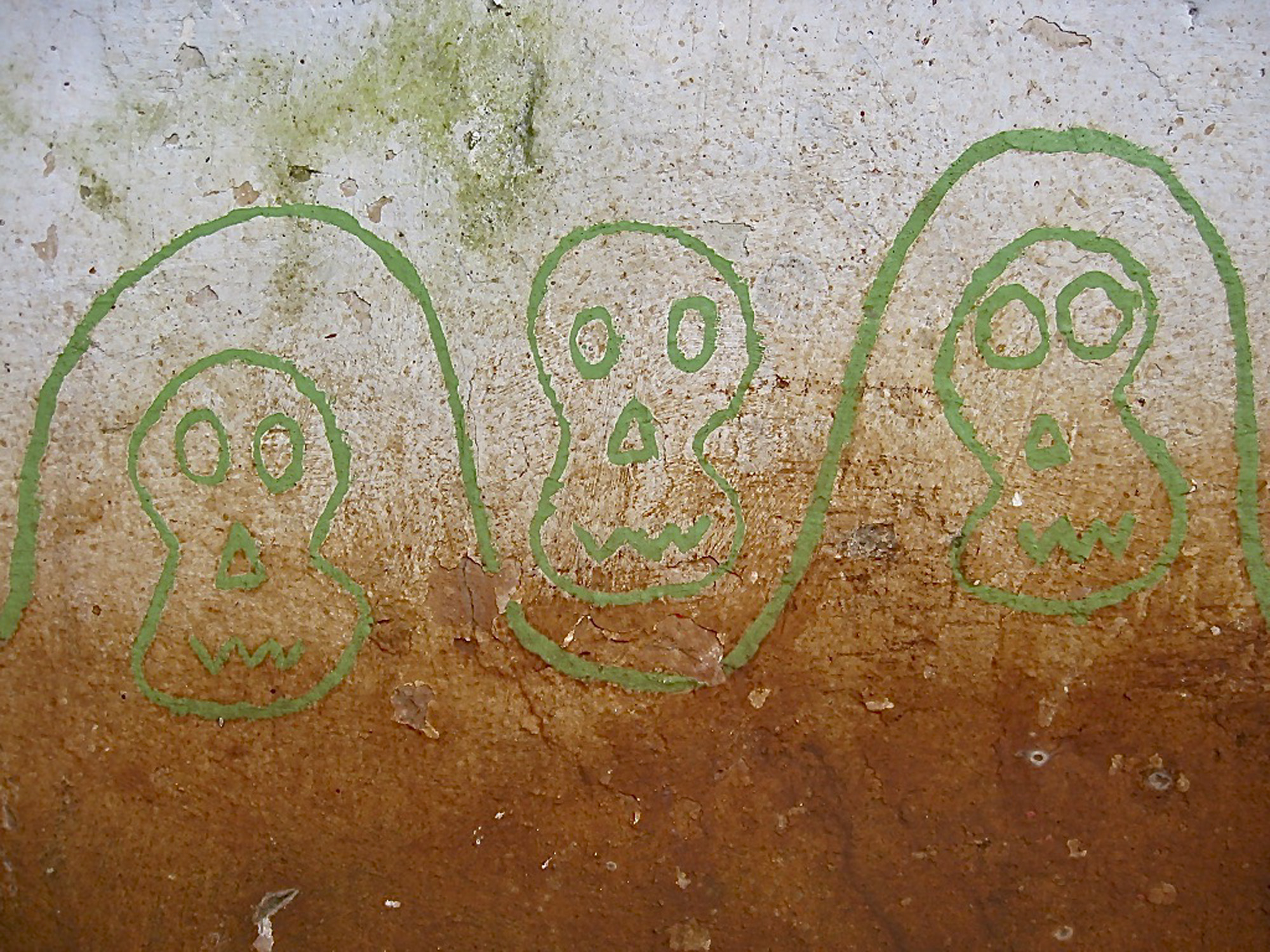 Skull drawings on the wall