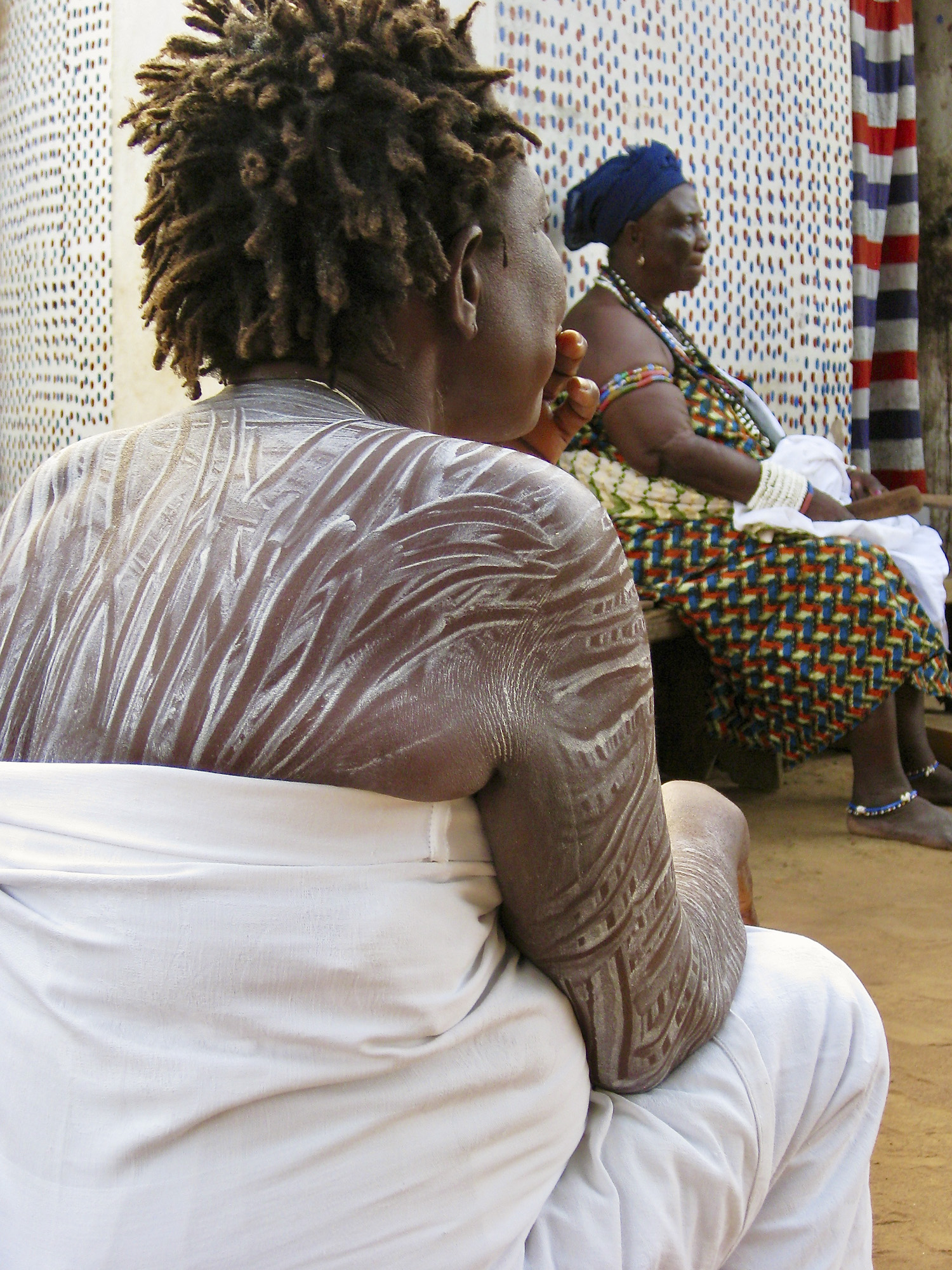Painted woman's back