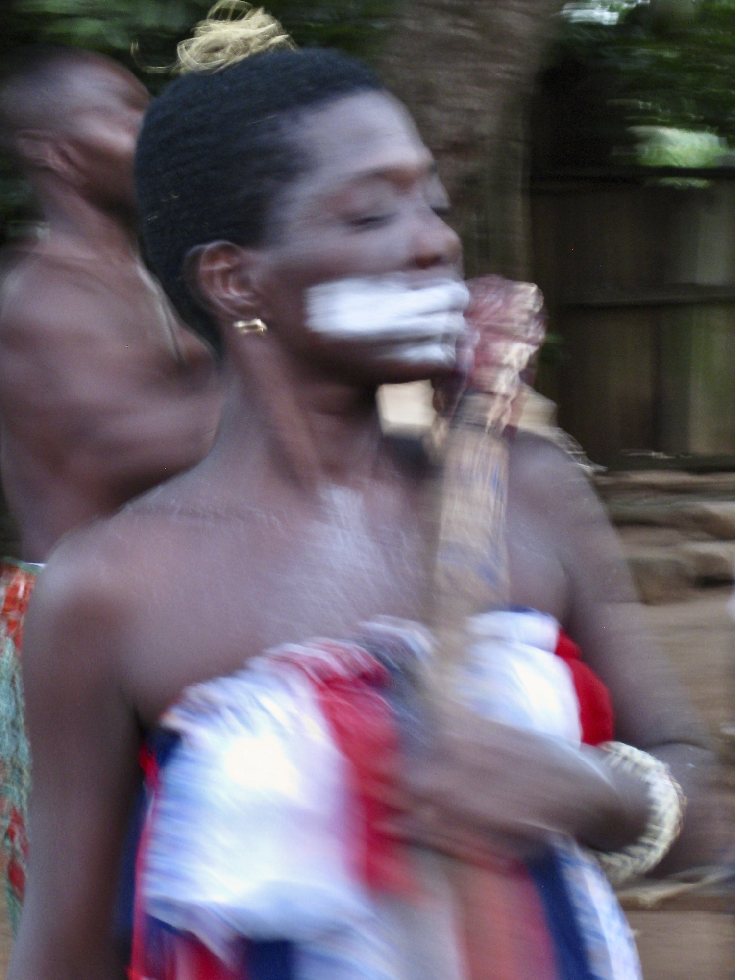 Blurred close up Dzodze famale musician
