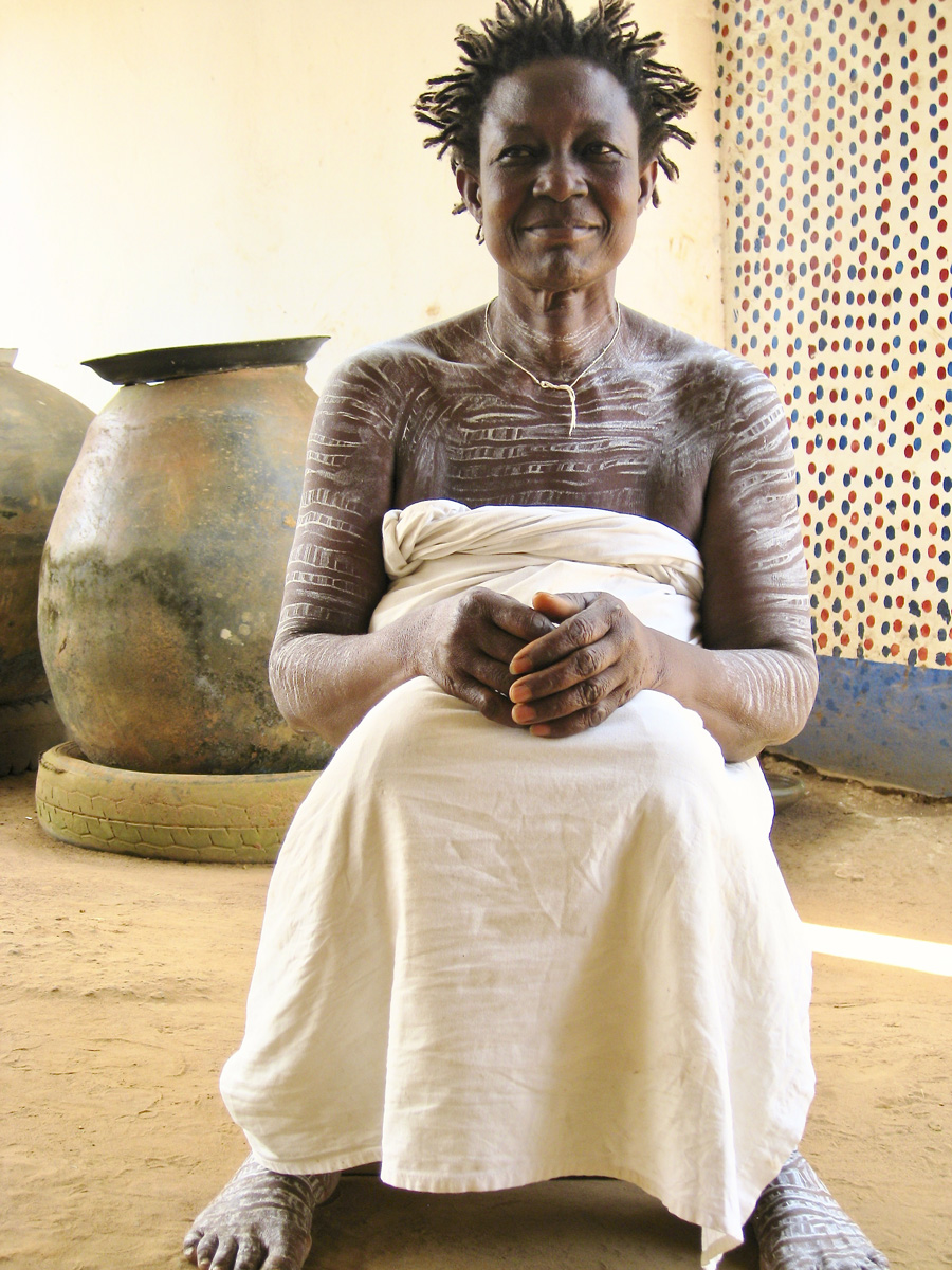 African women with painted chest and arms