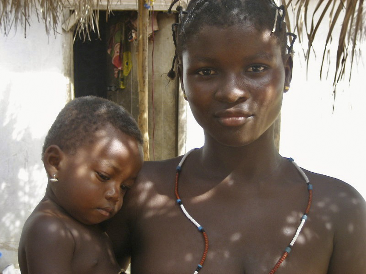 African woman and child