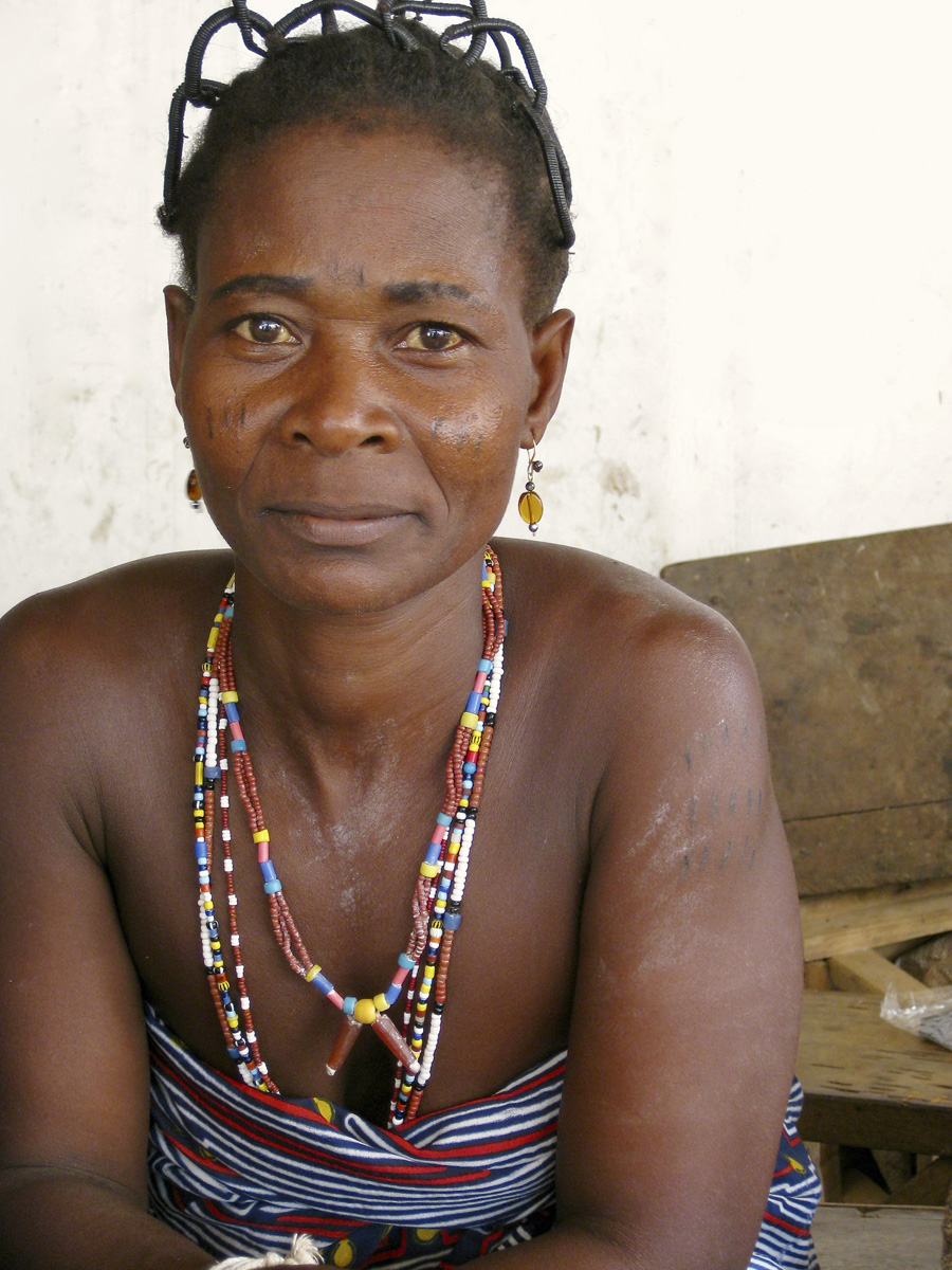 African woman with beaded necklaces