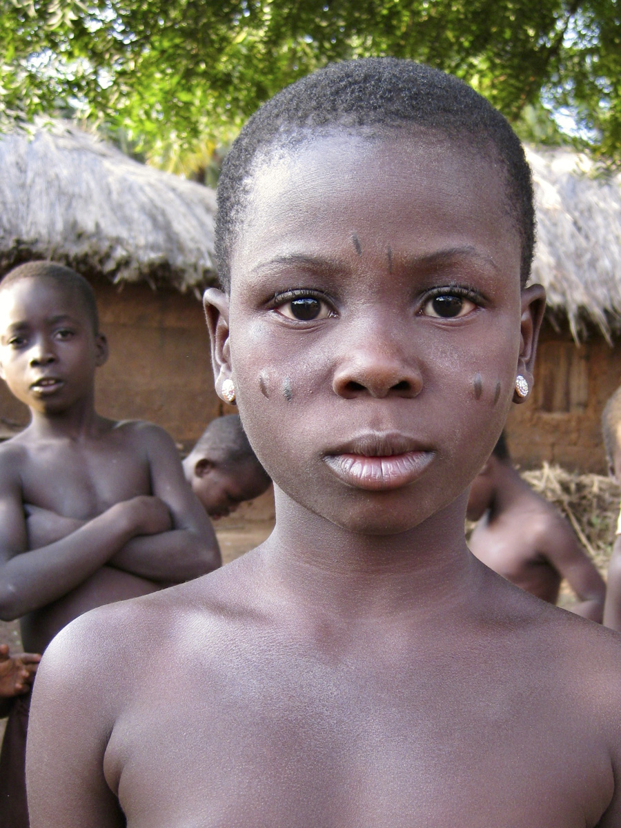 Close portrait of male African child
