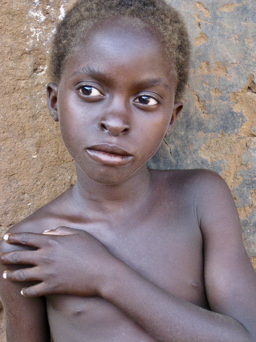Sly looking African girl child