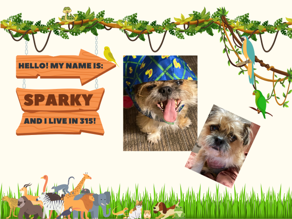 Sample Lobby Sign with Image, Name and Location of Assistance or Service Animal