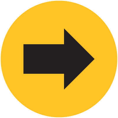 gold circle with black arrow 