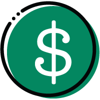 icon of dollar sign over green circle