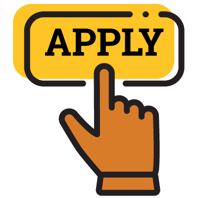 icon of hand pushing button that says "apply"